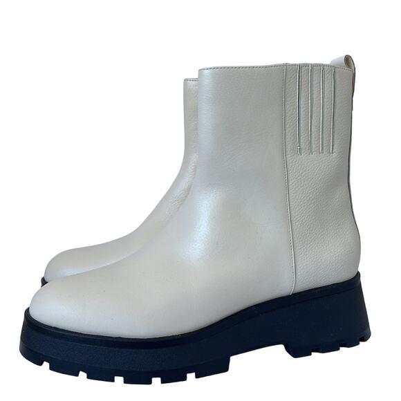 Vince Camuto Neframes Women Cream Bootie Size 8 Leather Platform Short Boot New - Picture 2 of 3